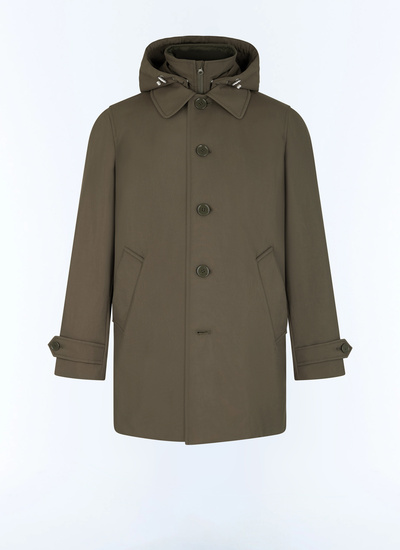 Men's green technical water-repellent fabric parka Fursac - M3EFFA-EM42-H015