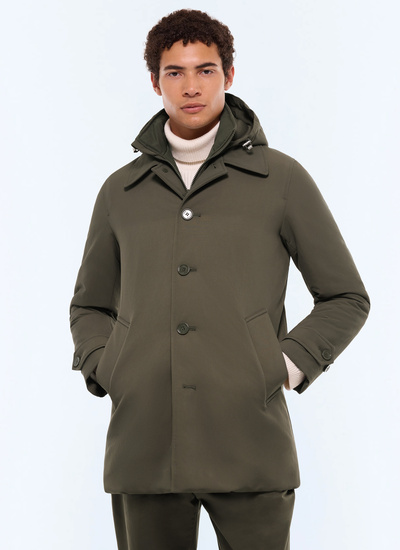 Men's parka olive green technical water-repellent fabric Fursac - M3EFFA-EM42-H015