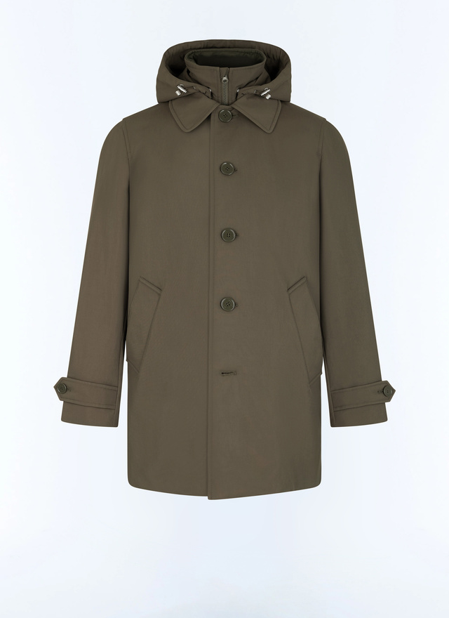 Men's green technical water-repellent fabric parka Fursac - M3EFFA-EM42-H015