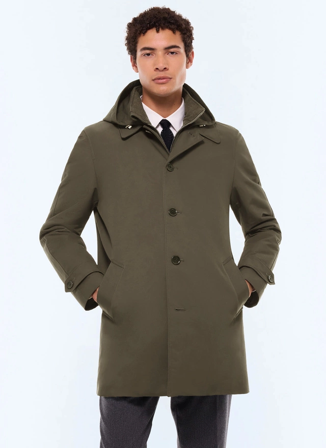 Men's parka olive green technical water-repellent fabric Fursac - M3EFFA-EM42-H015