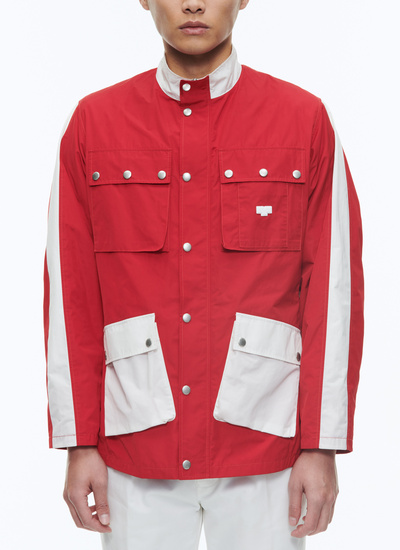 Men's parka red technical canvas Fursac - M3DOTO-CM31-C003