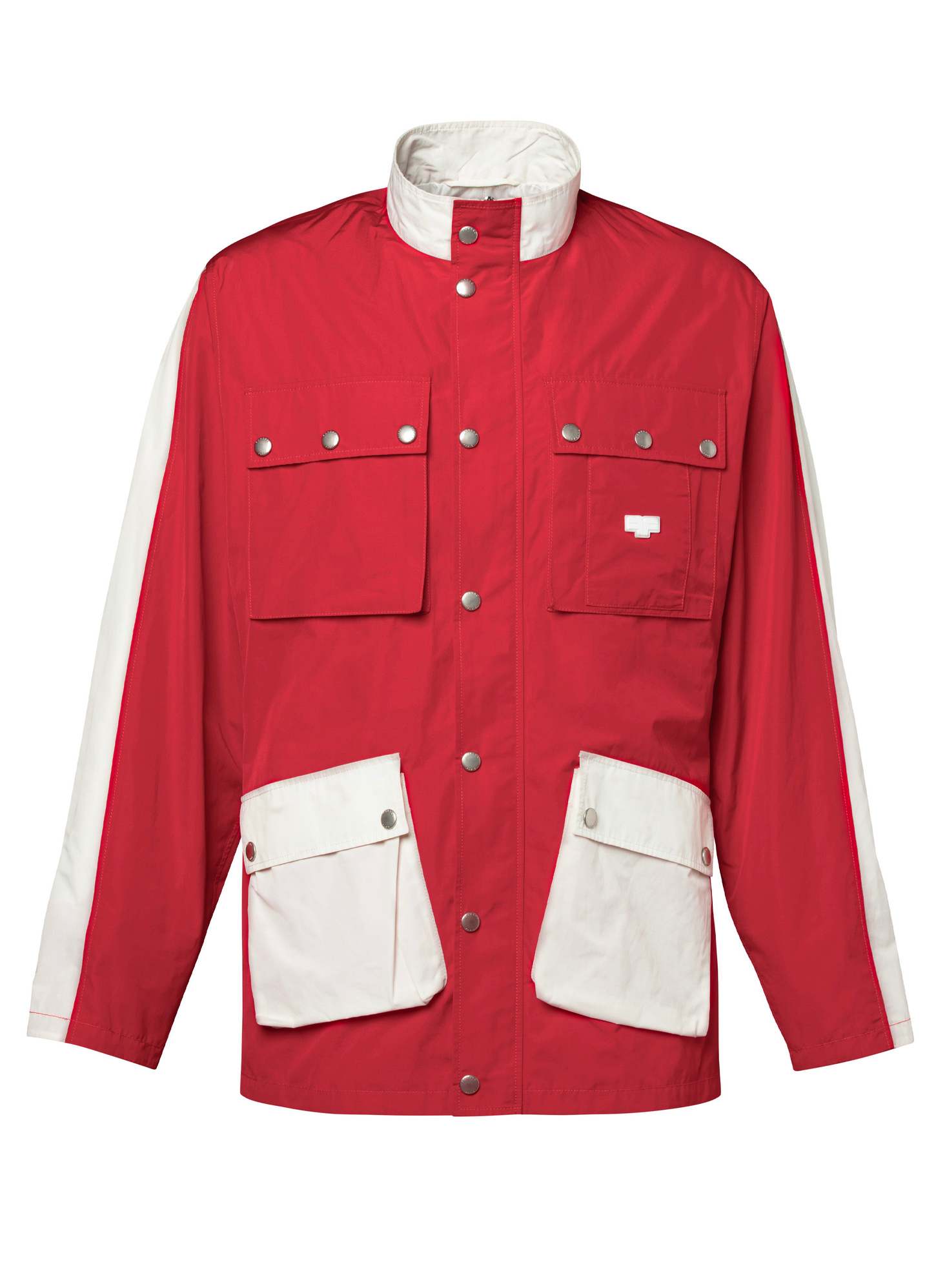 Men's red, bordeaux technical canvas parka Fursac - M3DOTO-CM31-C003