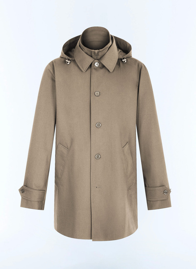 Men's brown water-repellent certified technical fabric parka Fursac - M3JAFF-CM33-G014