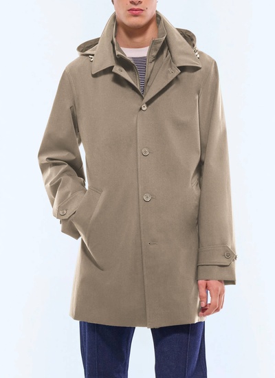 Men's parka taupe brown water-repellent certified technical fabric Fursac - M3JAFF-CM33-G014