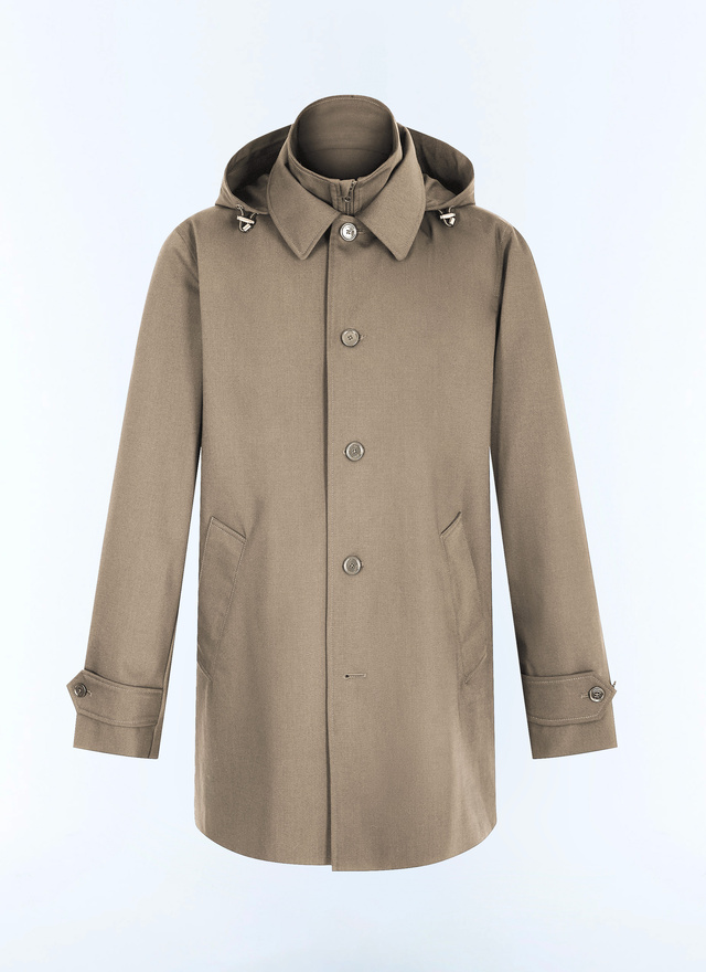 Men's brown water-repellent certified technical fabric parka Fursac - M3JAFF-CM33-G014