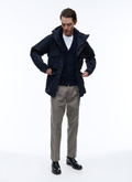 Navy blue technical canvas parka - M3AERA-OM14-30
