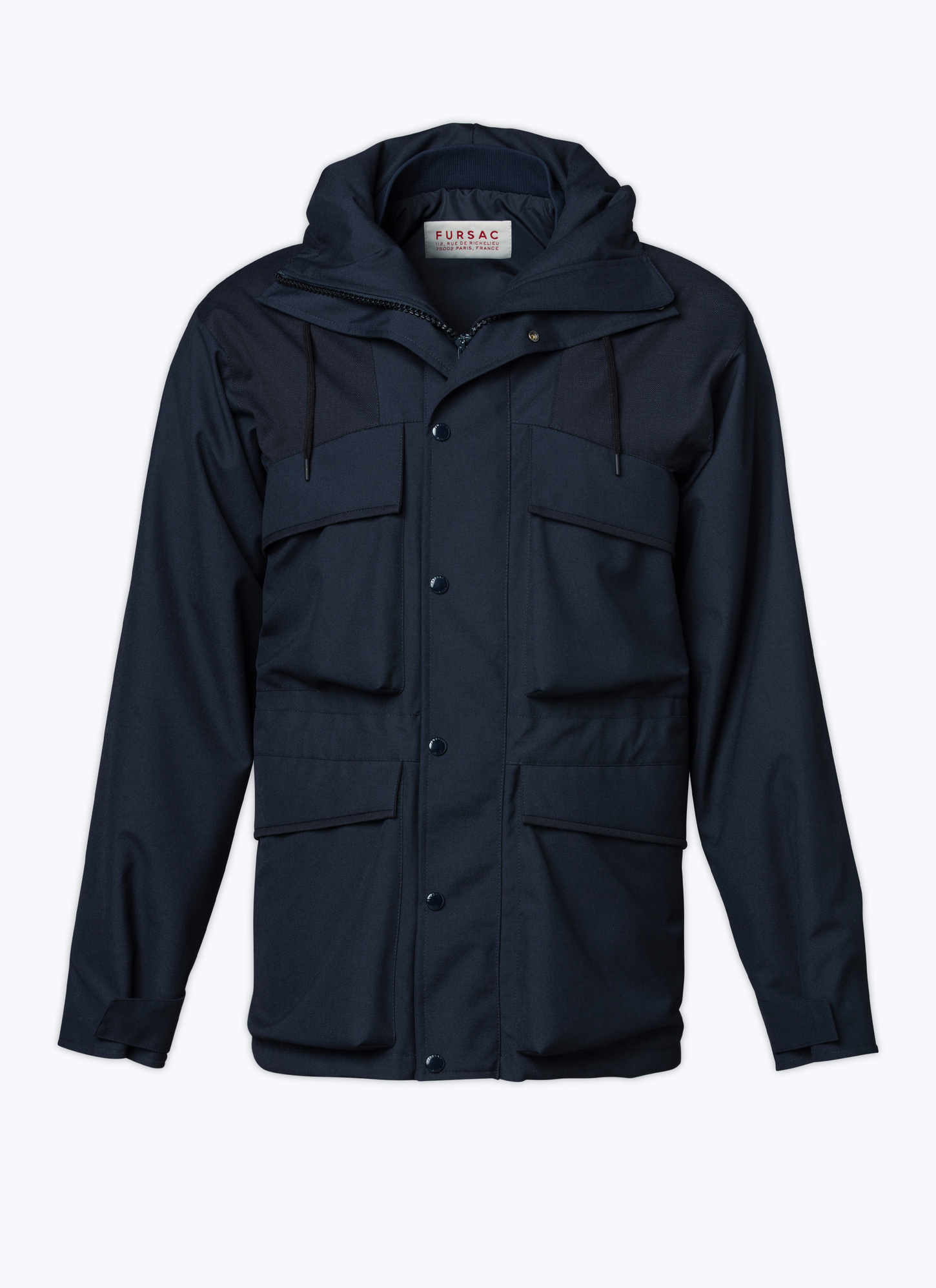 Men's blue, navy blue polyethylene and viscose parka Fursac - M3AERA-OM14-30