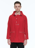 Red nylon long pea jacket - M3BARK-BM01-71