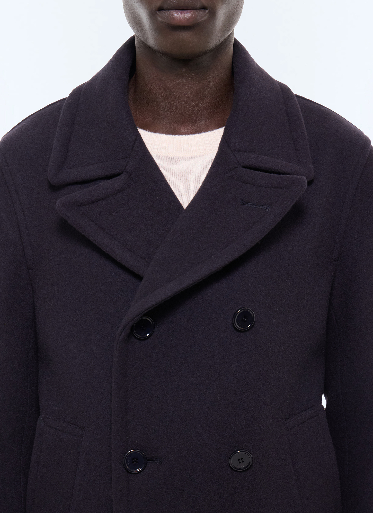 Men's navy pea coat Fursac - M3LBAN-LM01-D030