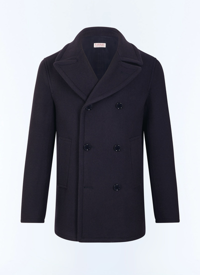 Men's blue, navy blue main fabric: 70% virgin wool, 20% polyamide, 10% cashmerelining: 100% viscose pea coat Fursac - M3LBAN-LM01-D030