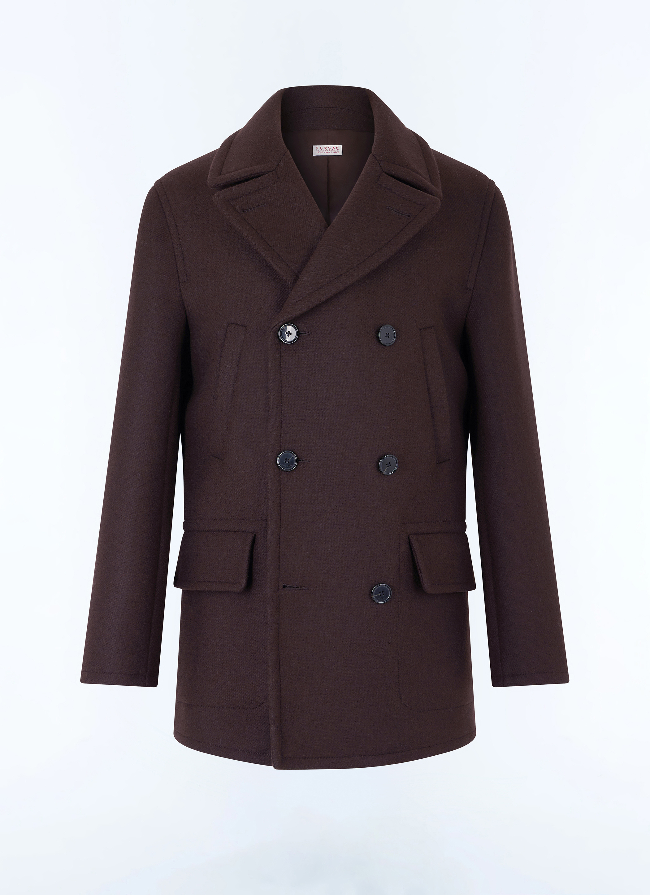 Brown pea coat M3ABAN-GM28-G018 - Men's pea coat