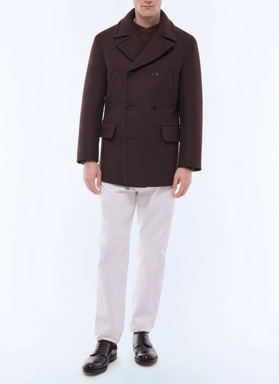 Men's brown pea coat Fursac - M3ABAN-GM28-G018