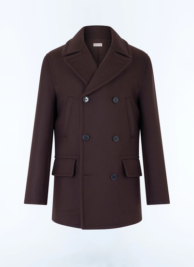 Men's brown pea coat Fursac - M3ABAN-GM28-G018