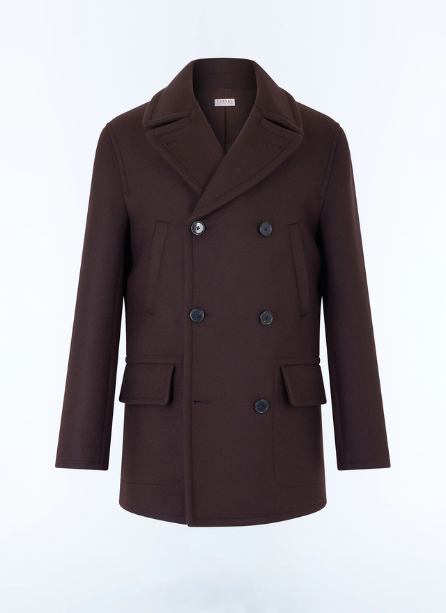 Men's brown pea coat Fursac - M3ABAN-GM28-G018