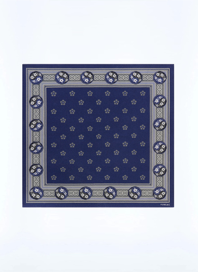 Pochette homme bleu marine laine vierge et soie Fursac - D1POCH-ER26-D030