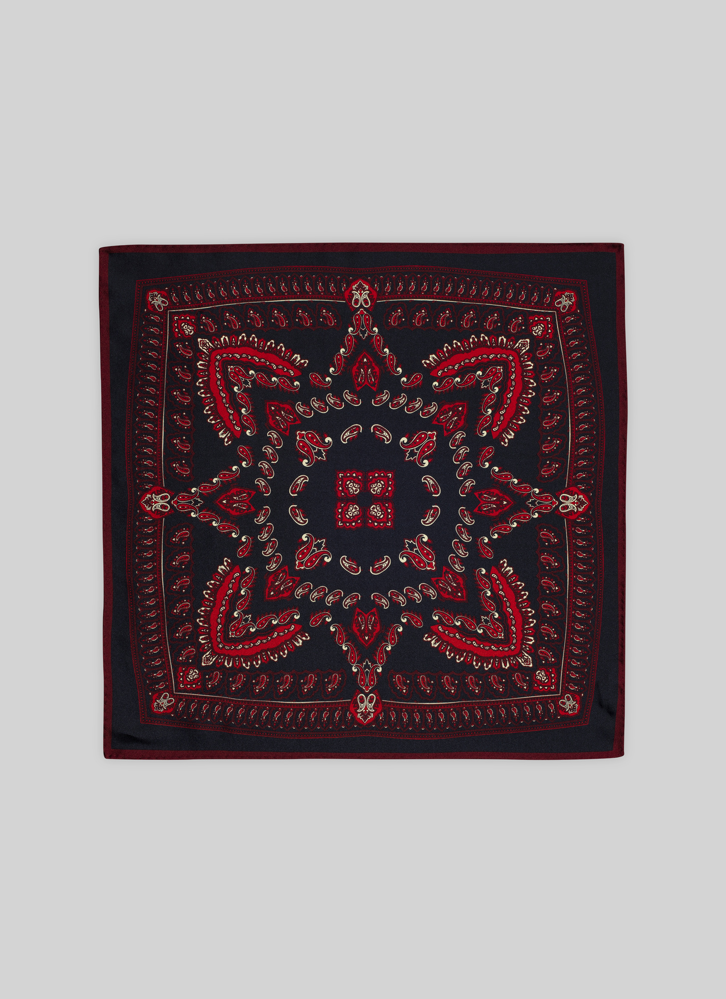 Pochette homme bleu marine soie Fursac - D1POCH-VR23-30