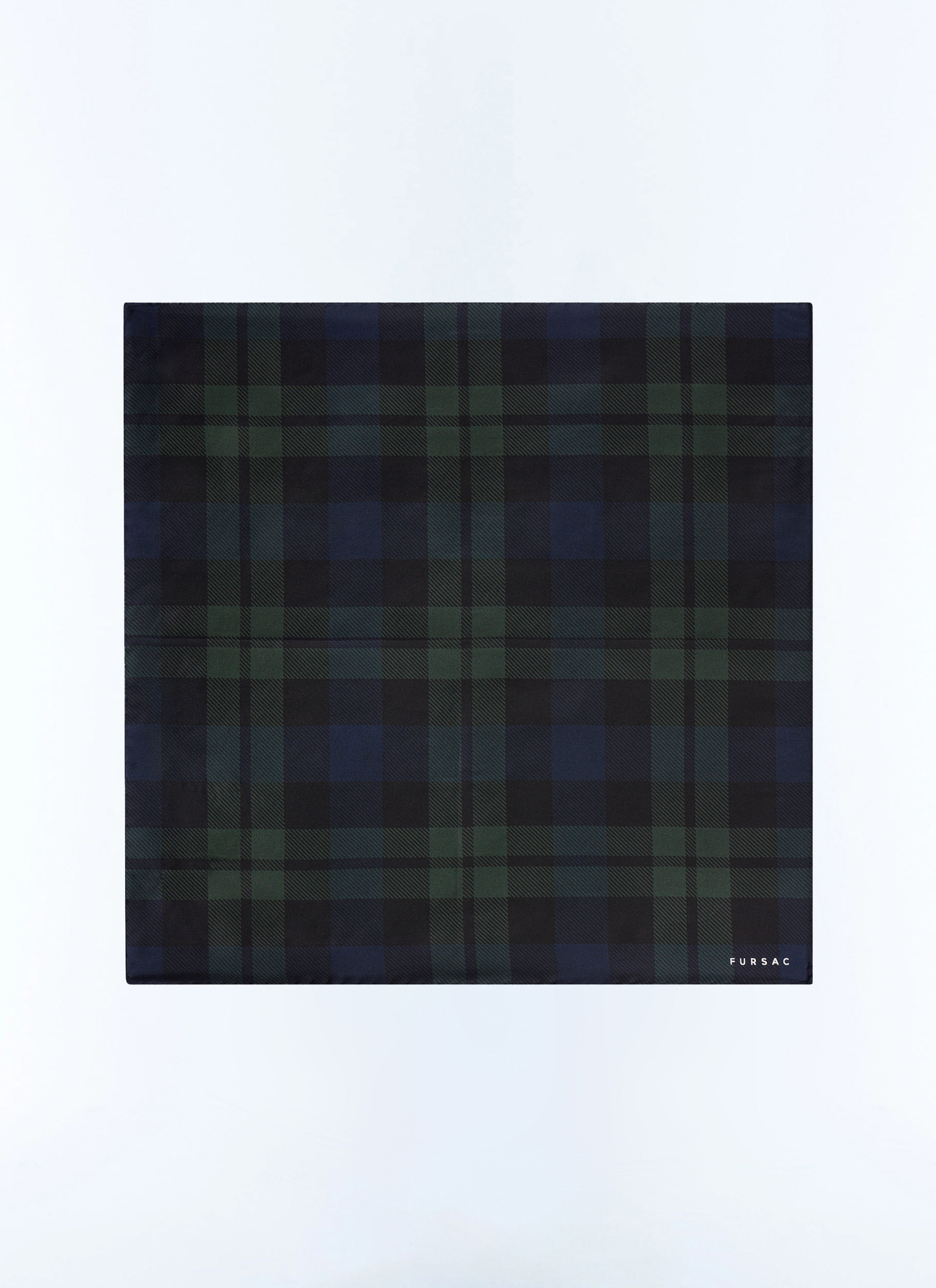 Pochette homme motif tartan vert anglais soie Fursac - D1POCH-JR01-H011