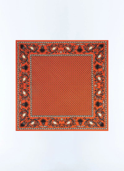 Pochette homme orange soie Fursac - D1POCH-JR12-E014