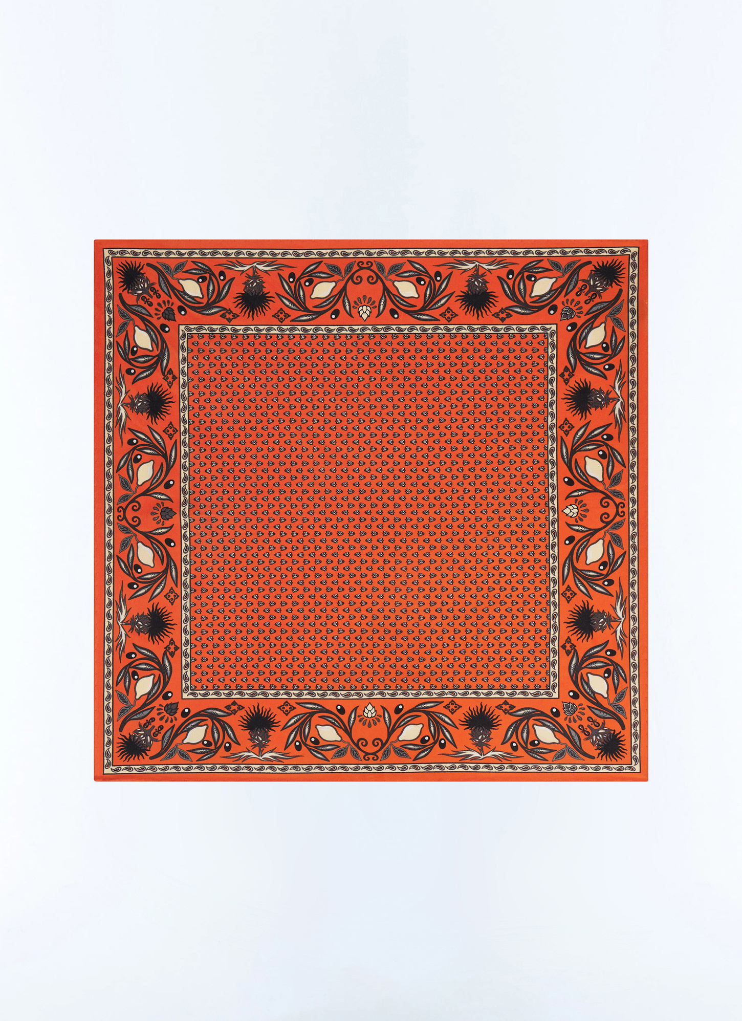 Pochette homme orange soie Fursac - D1POCH-JR12-E014