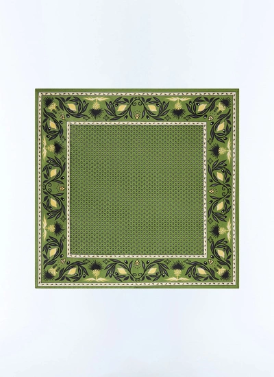 Pochette homme vert sauge soie Fursac - D1POCH-JR12-H006