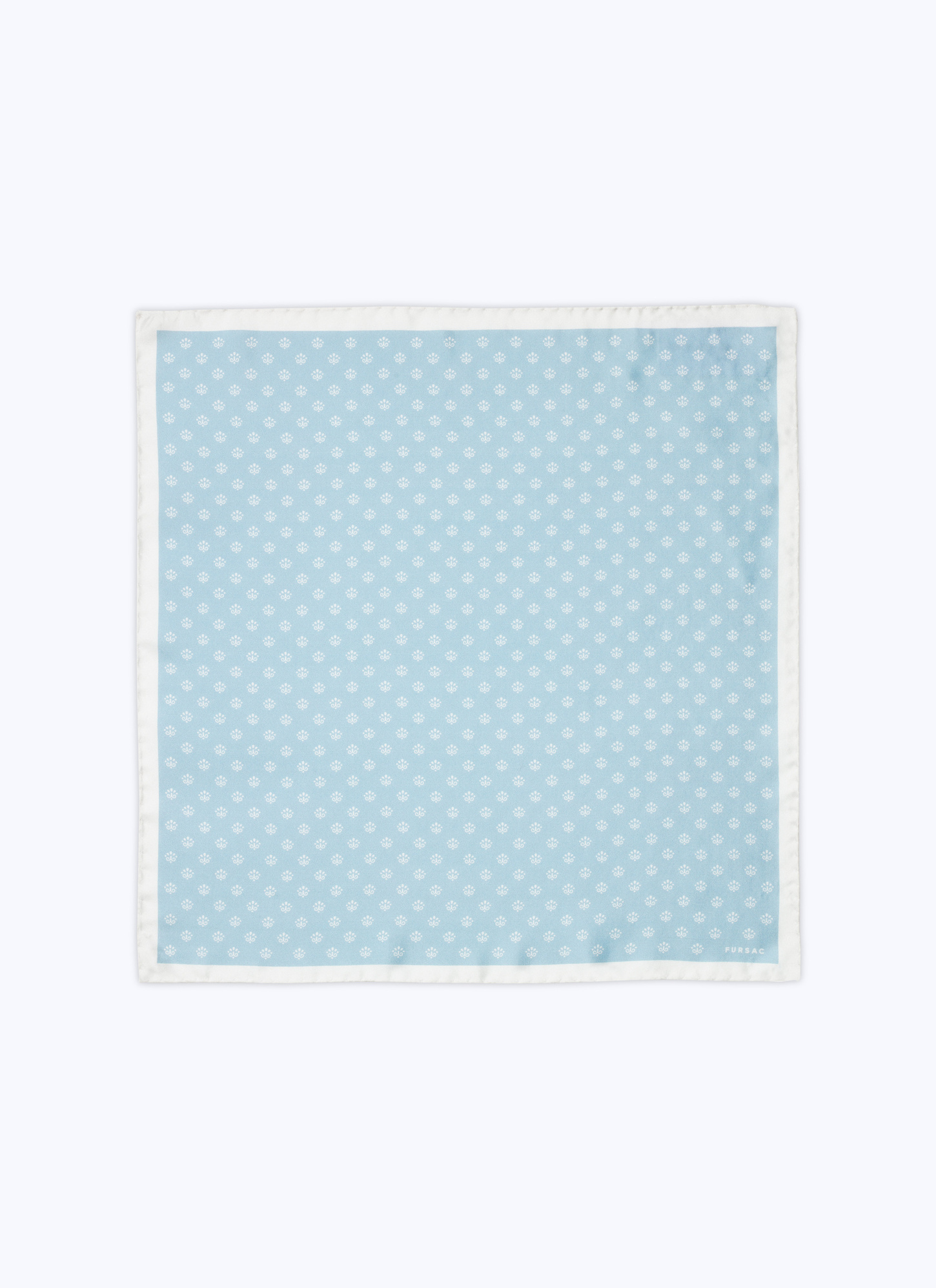 Pochette homme bleu ciel twill de soie Fursac - D1POCH-DR23-D008