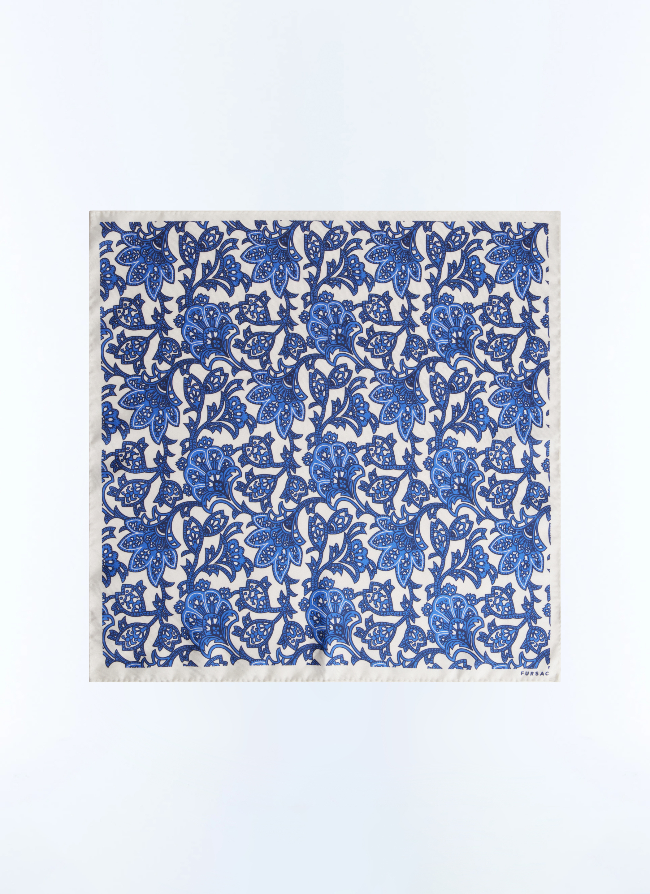 FURSAC - Pochette en twill de soie à motif floral - Taille Unique - Homme