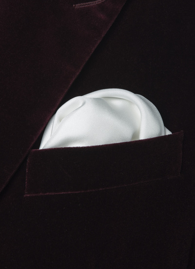 Pochette De Costume Homme - 3 Pièces Blanches - Satin Polyester - Pour Mariage, Fête, Soirée - 22x22 Cm