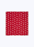 Pochette rouge en twill de soie à imprimé - D1POCH-BR10-71