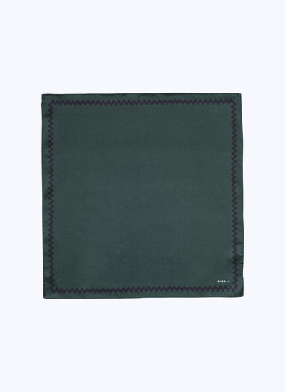 Pochette homme vert anglais twill de soie Fursac - D1POCH-CR05-H011