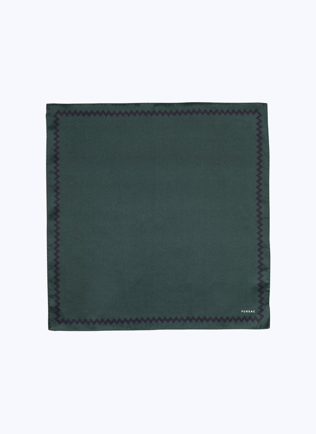 Pochette homme vert anglais twill de soie Fursac - D1POCH-CR05-H011
