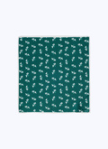 Pochette verte en twill de soie à imprimé - D1POCH-BR10-49