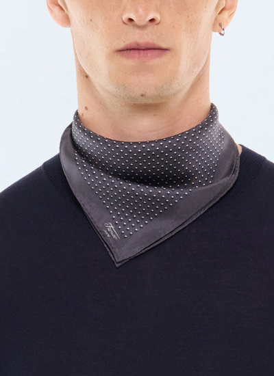 Men's pocket square anthracite main fabric: 100% silklining: none Fursac - D1POCH-LR12-B021