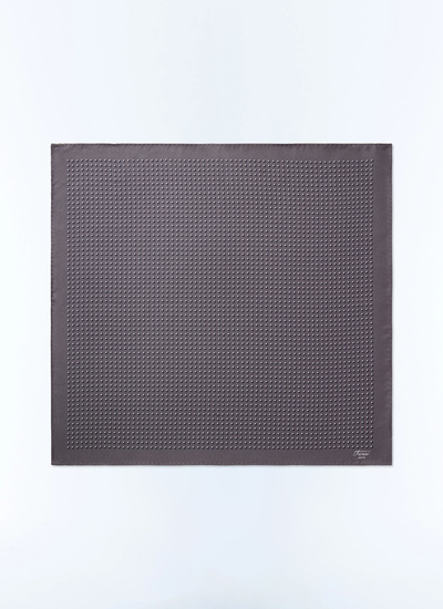 Men's anthracite pocket square Fursac - D1POCH-LR12-B021