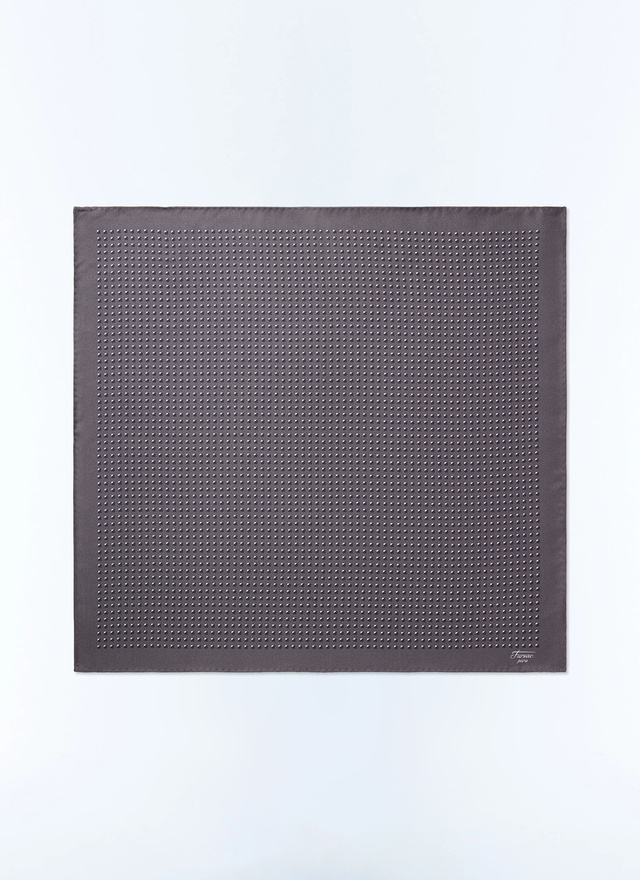 Men's anthracite pocket square Fursac - D1POCH-LR12-B021
