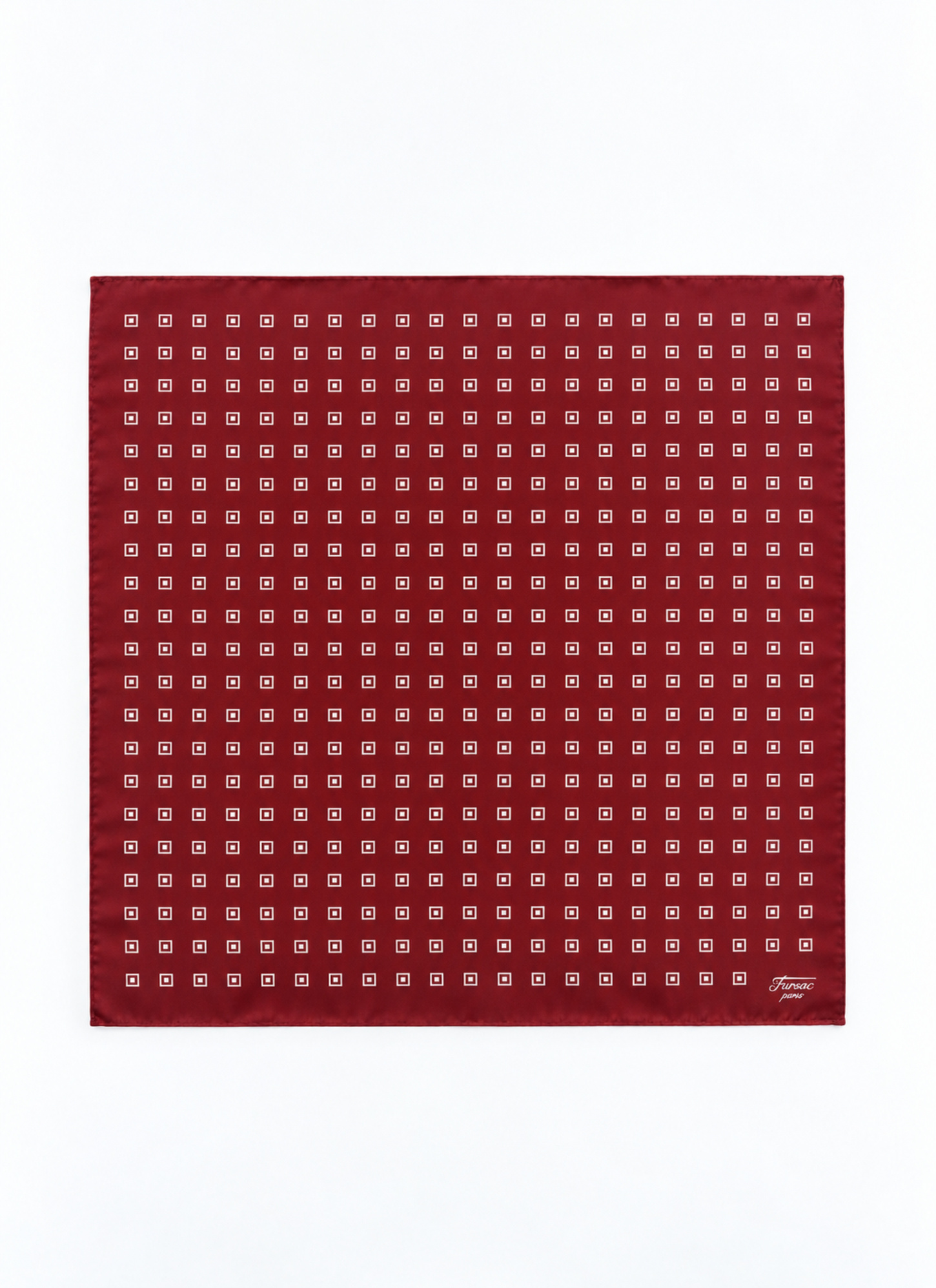 Men's pocket square burgundy main fabric: 100% silklining: none Fursac - D1POCH-LR06-C014