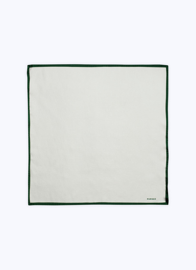 Men's pocket square white linen Fursac - 22ED1POCH-VR25/01