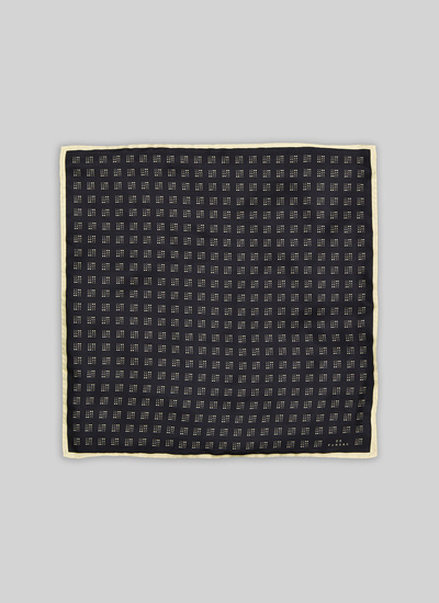 Men's pocket square black silk Fursac - 21HD1POCH-TR20/20