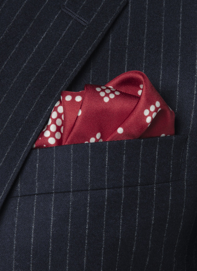 Men's pocket square burgundy silk Fursac - D1POCH-AR14-71