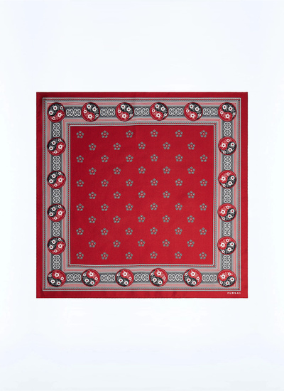 Men's pocket square burgundy silk Fursac - D1POCH-GR44-C014