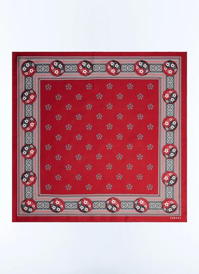 Men's pocket square burgundy silk Fursac - D1POCH-GR44-C014