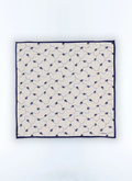 Ecru silk pocket square with print - D1POCH-TR48-02