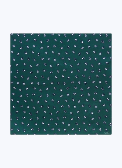 Men's pocket square green silk Fursac - D1POCH-ER12-H009