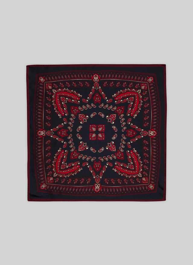 Men's pocket square navy blue silk Fursac - D1POCH-VR23-30