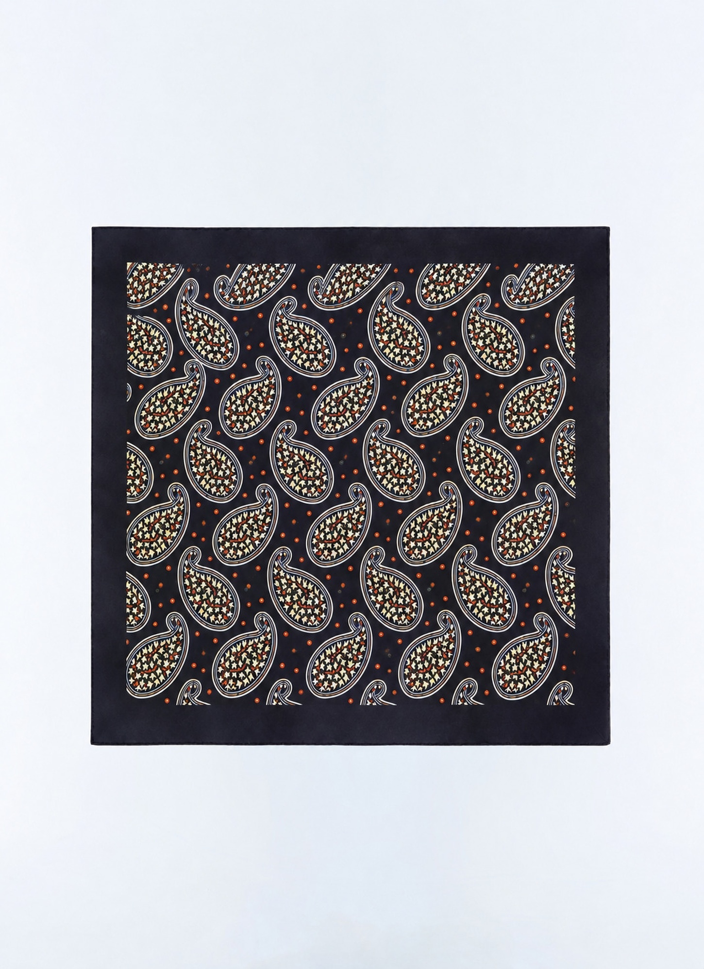Men's pocket square navy blue silk Fursac - D1POCH-JR13-L003
