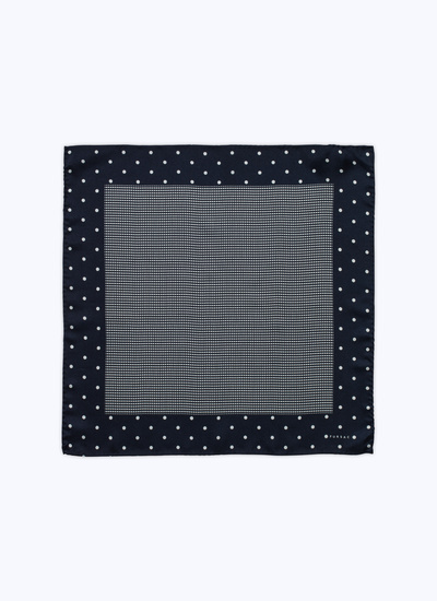 Men's pocket square navy blue silk Fursac - PERD1POCH-E292/30