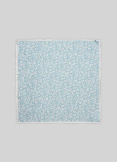 Men's pocket square sky blue silk Fursac - 22ED1POCH-VR31/39