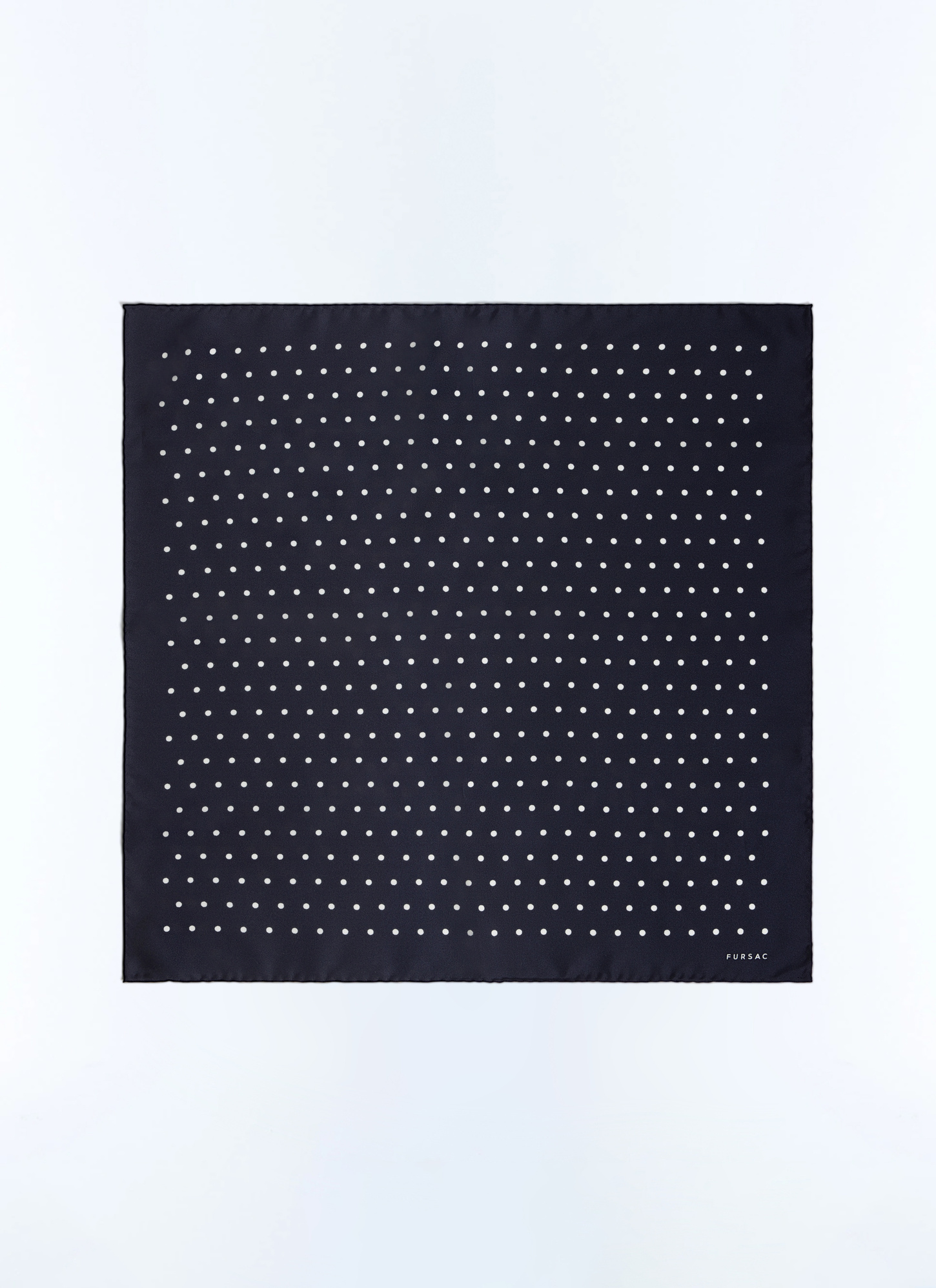 Men's pocket square blue silk twill Fursac - D1POCH-FR07-D030