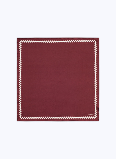 Men's pocket square burgundy silk twill Fursac - D1POCH-CR05-C014