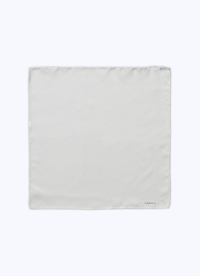 Men's pocket square ecru silk twill Fursac - D2POCH-T220-01