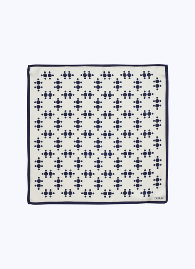 Men's pocket square ecru silk twill Fursac - D1POCH-BR01-02
